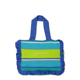GANNI - Blue Crochet Frill Tote Bag
