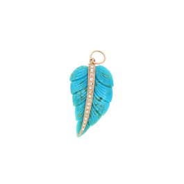 JACQUIE AICHE - Leaf Turquoise Diamonds Pendant